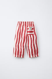 Red Wave Stripes Pants
