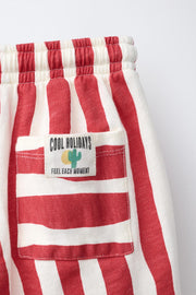 Red Wave Stripes Pants