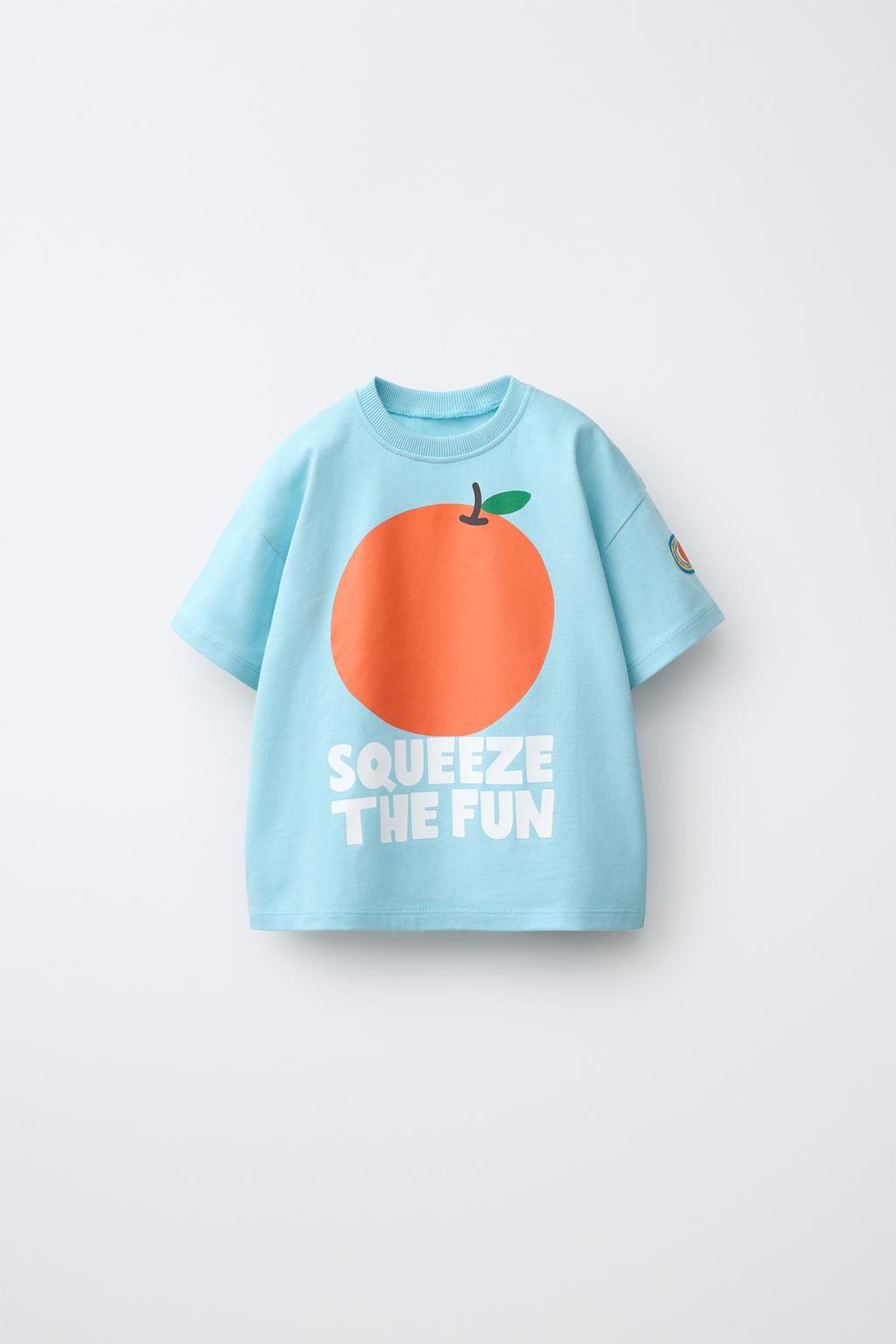 Fruit Print T-Shirt Orange