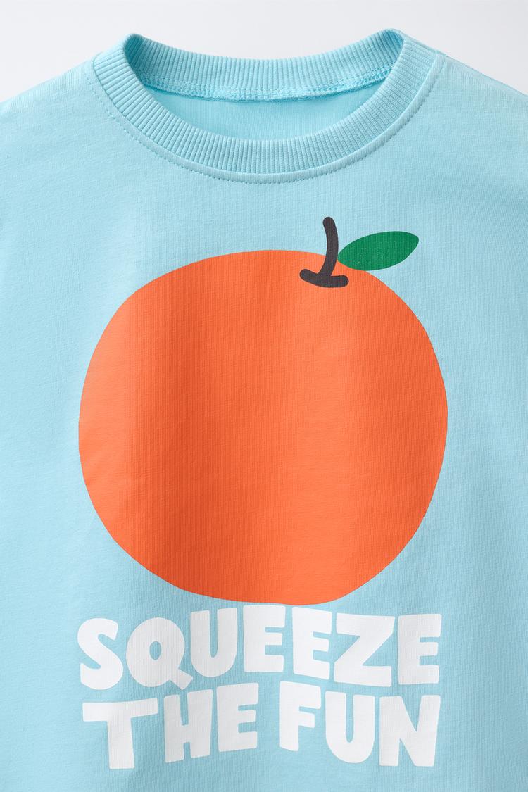 Fruit Print T-Shirt Orange