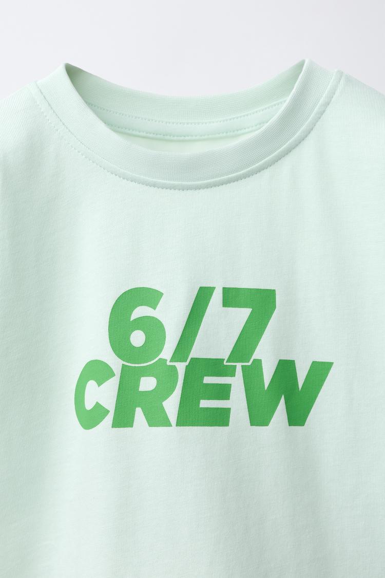 Text Print T-Shirt Crew