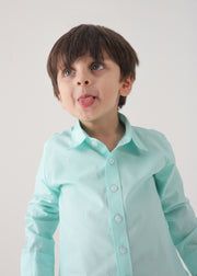 Teal Green Plain Shirt