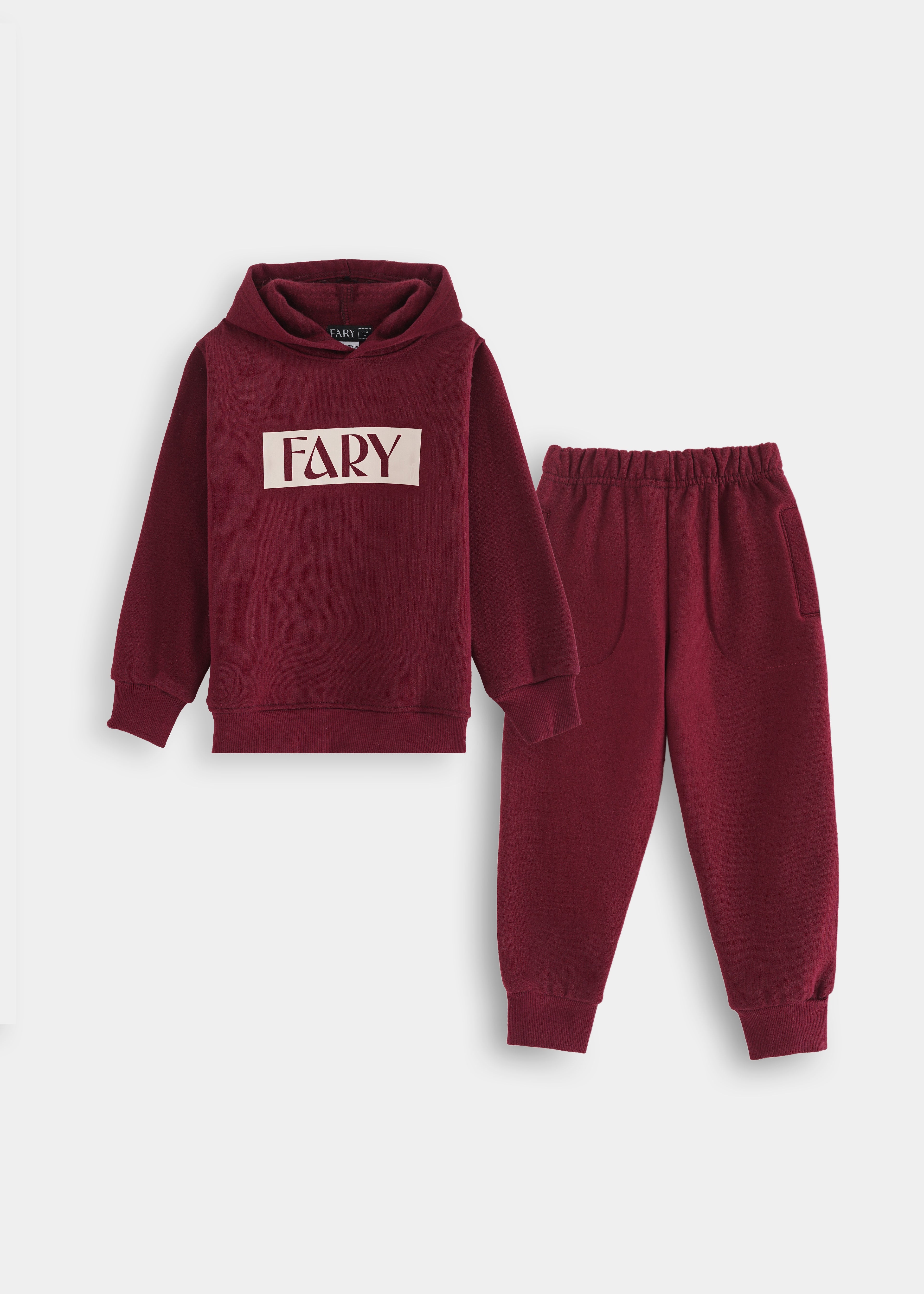 Fary Hoodie Set Maroon